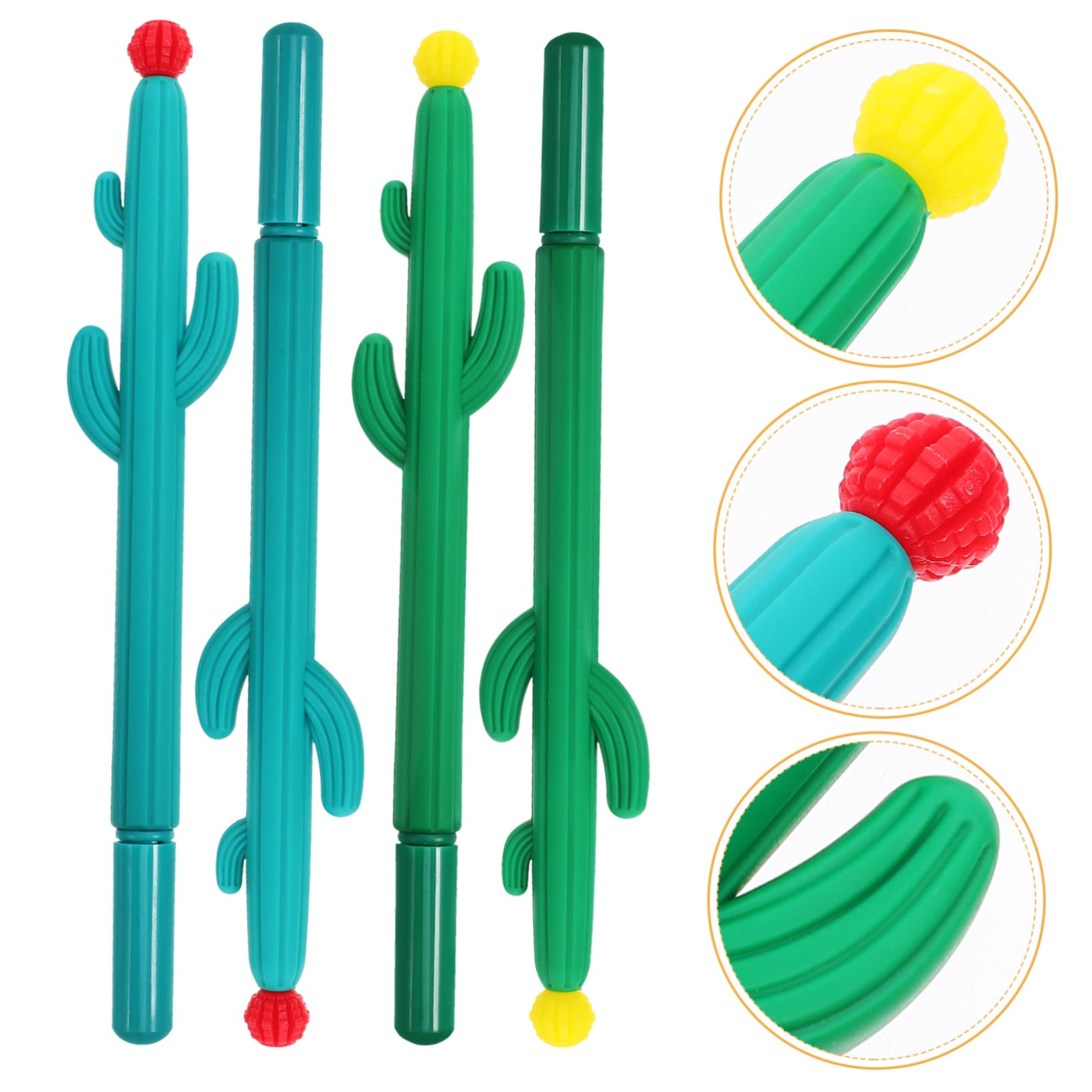 80pièces Stylos à Encre Cactus Créatifs Stylos De Bureau Pour Écriture Et Fournitures Scolaires Design Original Fleurs Rouges