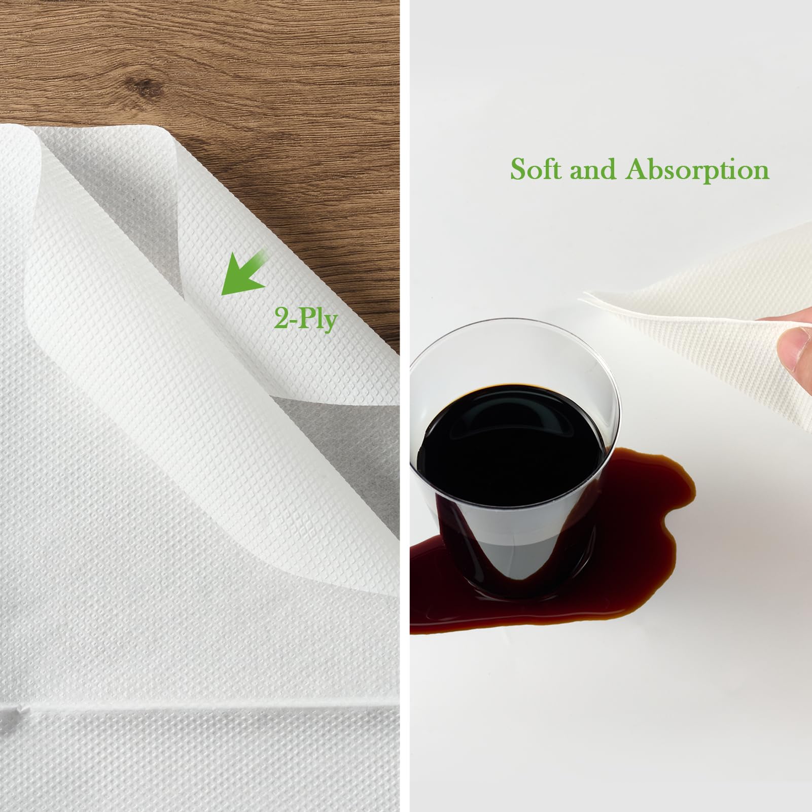 ECOLipak Servilletas de almuerzo a granel, 1000 servilletas de papel para uso diario, plegadas de 4.9 x 4.9 pulgadas, 2 capas suaves y absorbentes para cenas, reuniones, bares, restaurantes (9.8 x 9.8