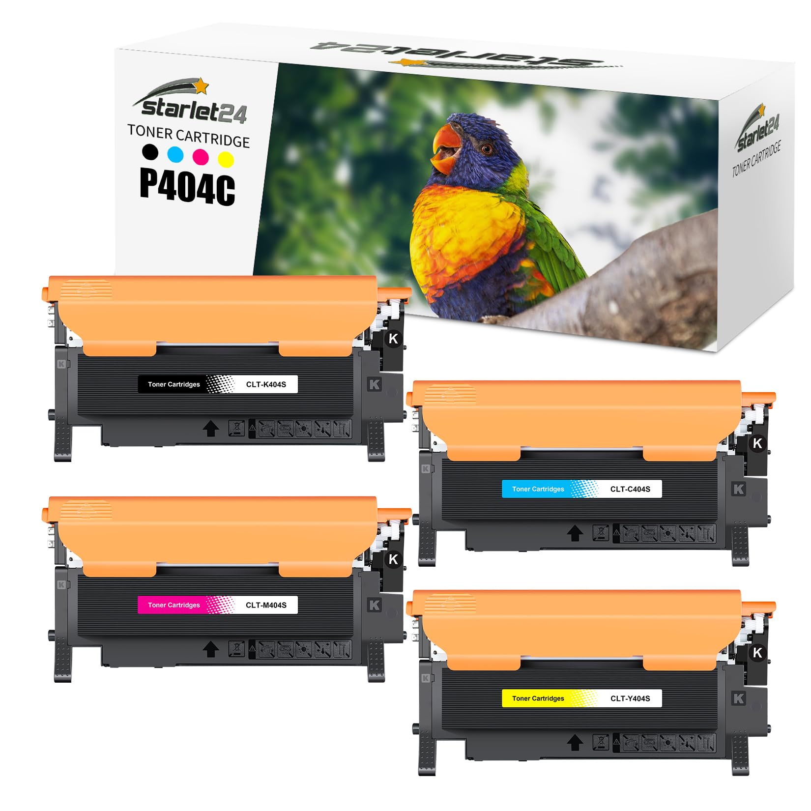 Starlet24 4X Toner CLT-P404C CLT-404S Compatible avec Samsung C480W P404C