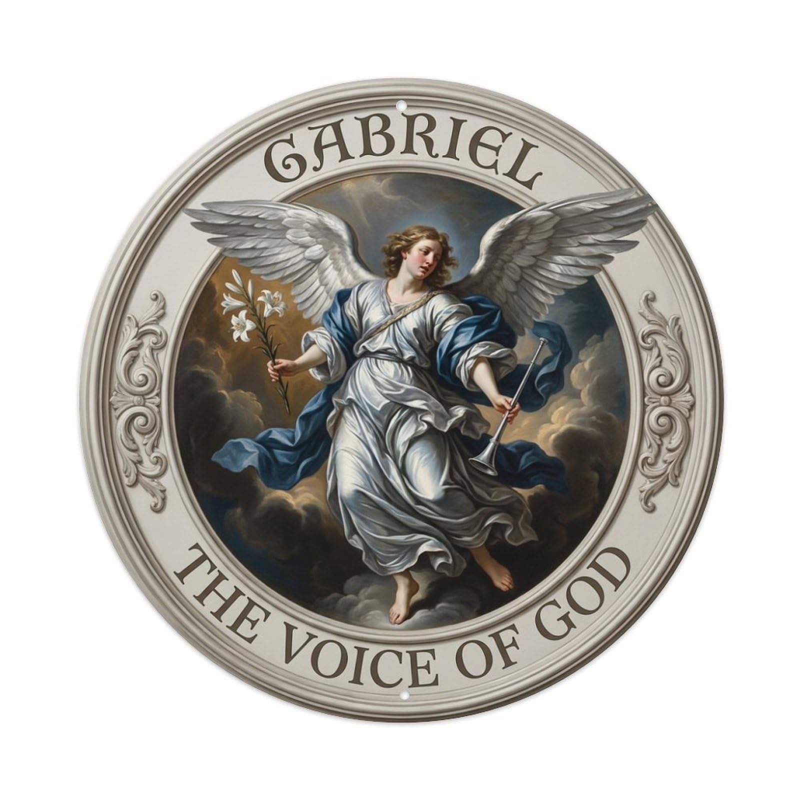 Archangel Gabriel The Voice of God Messenger Metal Tin Sign