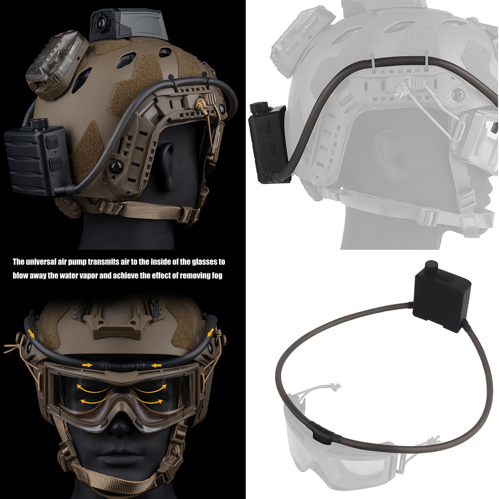 Lunettes de désembuage ventilateur extérieur Airsofts sport portable