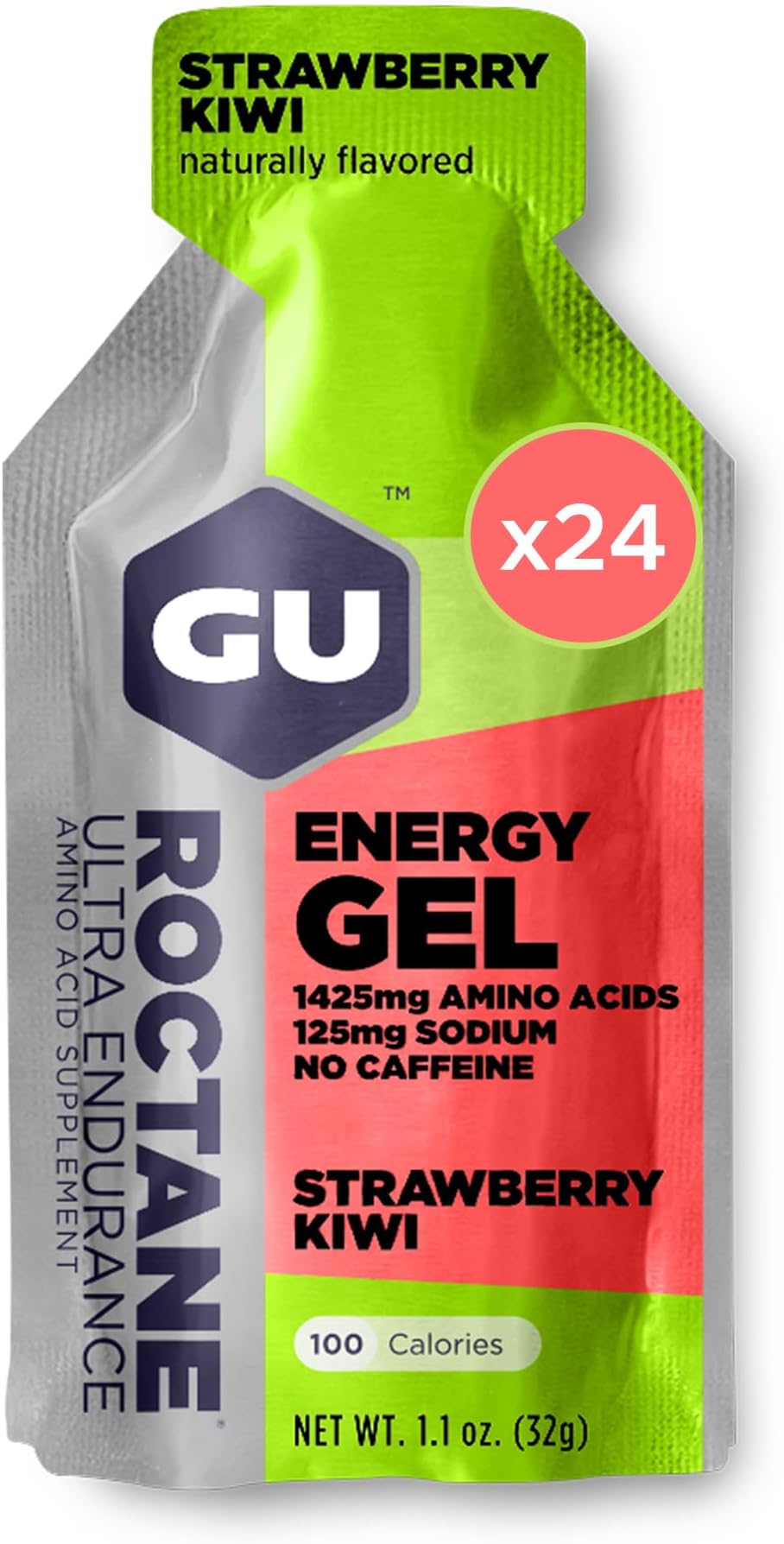 Roctane Ultra Endurance Energy Gel, 24-Count (Strawberry Kiwi)