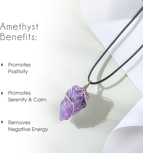 Miniatura 3 de YATSKIA Collar con colgante de cristal crudo para hombres y mujeres, piedras de chakra hechas a mano, joyería espiritual, regalos para élella,