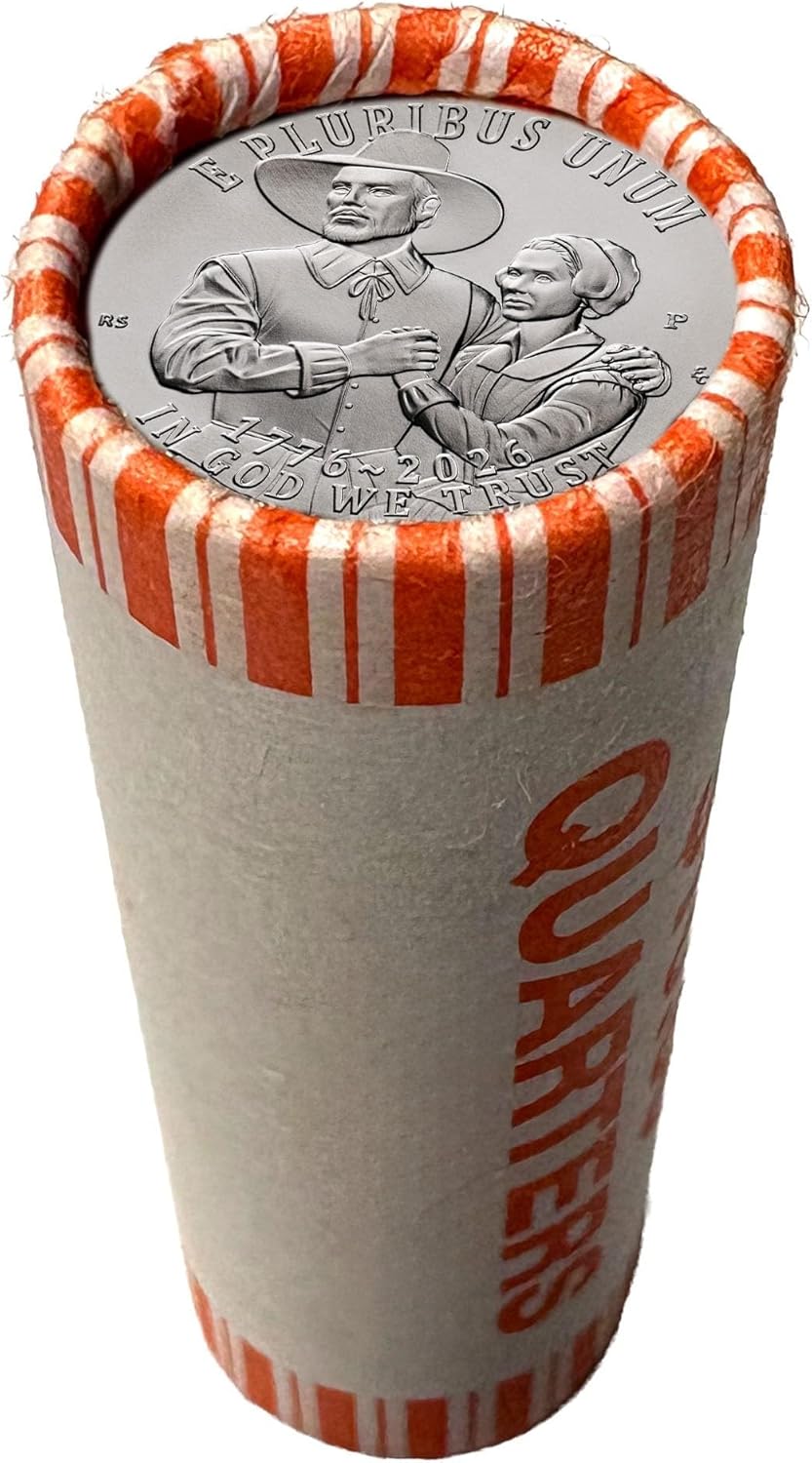 America 250th Anniversary Mayflower Compact 1776-2026 Uncirculated Quarter Roll Philadelphia Mint (P Mint)