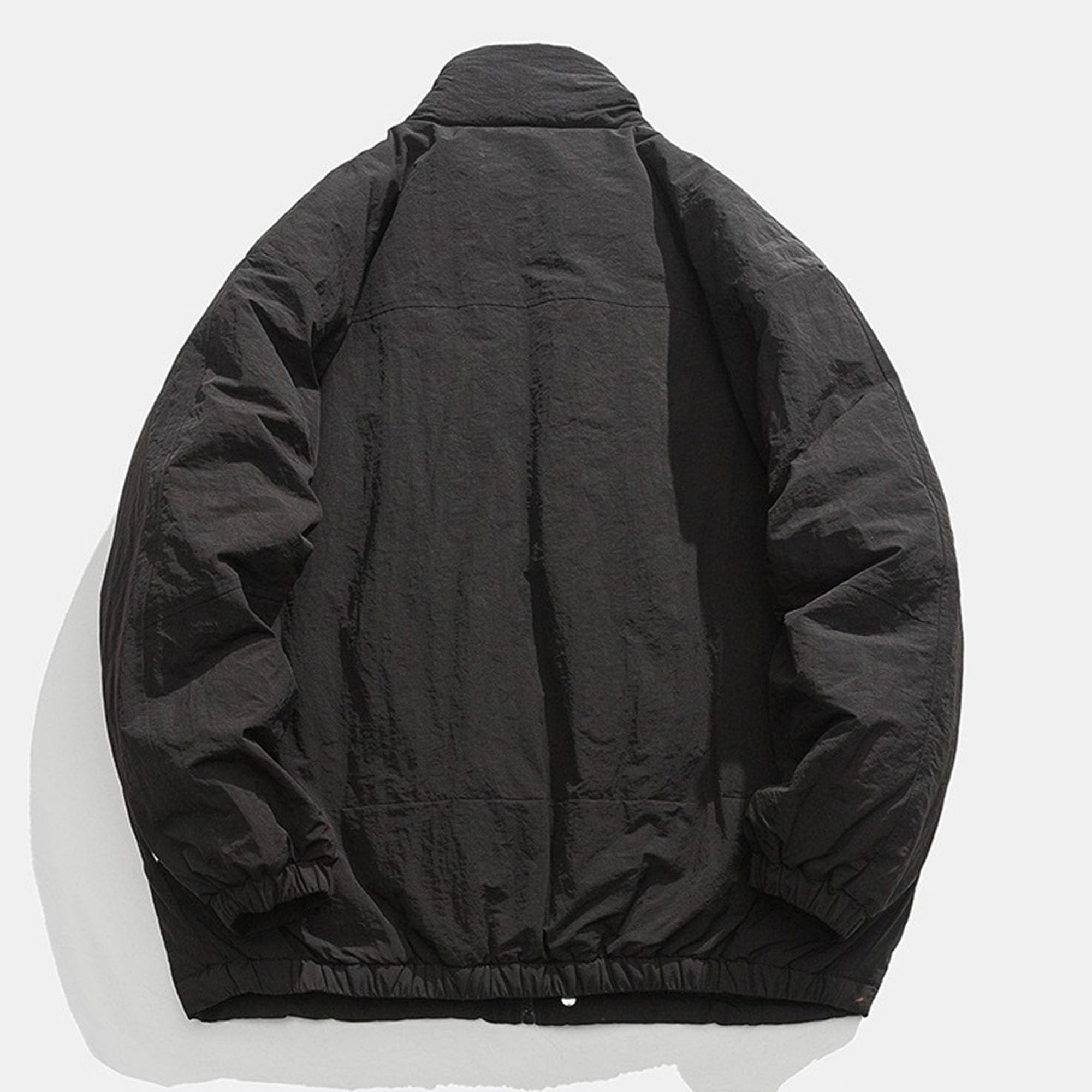 Qolkmuiy-GJ Men's Warmth Puffer Windbreaker Outdoor Comfort Thicken Activities Coat Lightweight Insulated Woven Jacket (Black,X-Large)