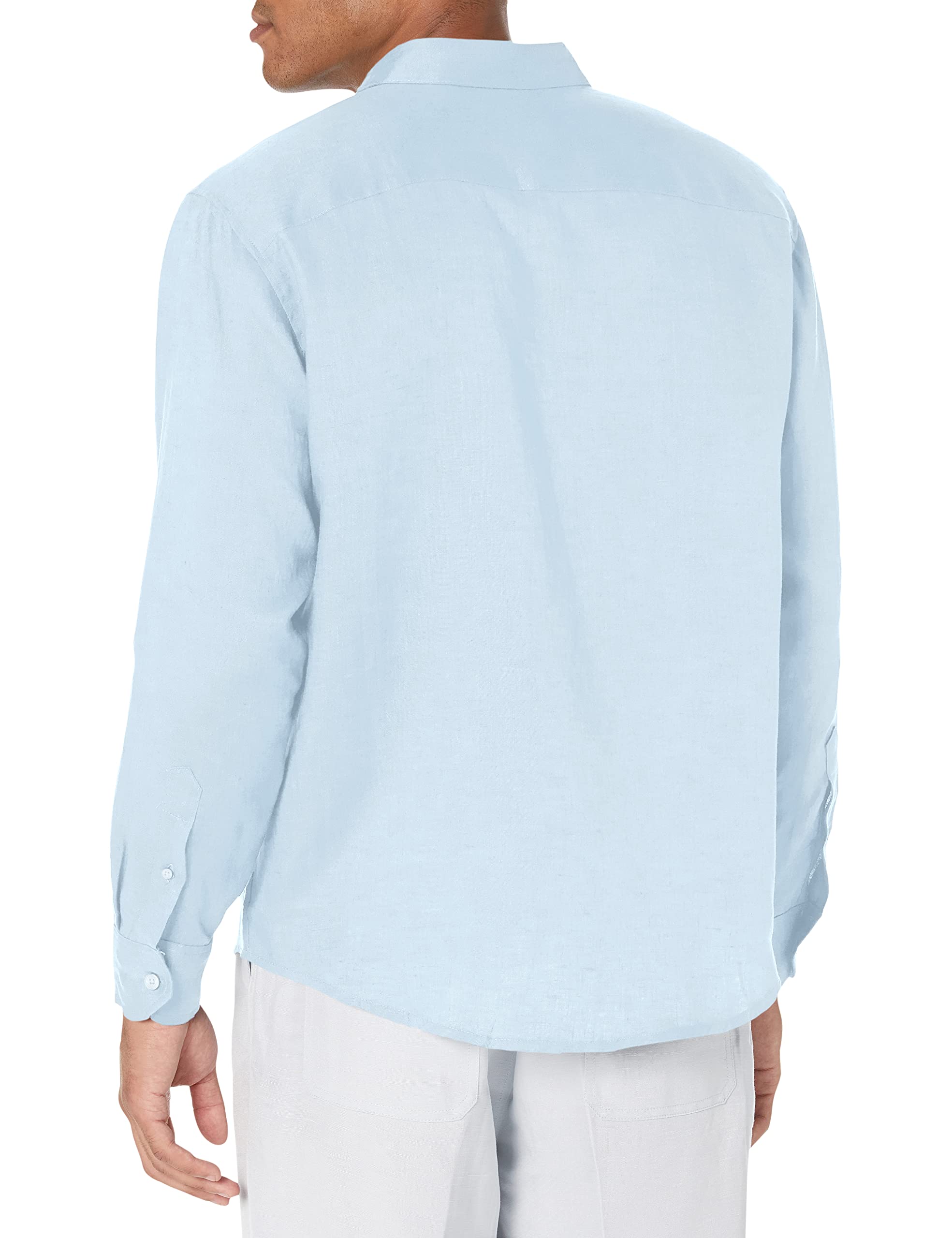 Cubavera Big and Tall Long-Sleeve 100% Linen Tucks Woven Shirt Camisa de Botones Hombre