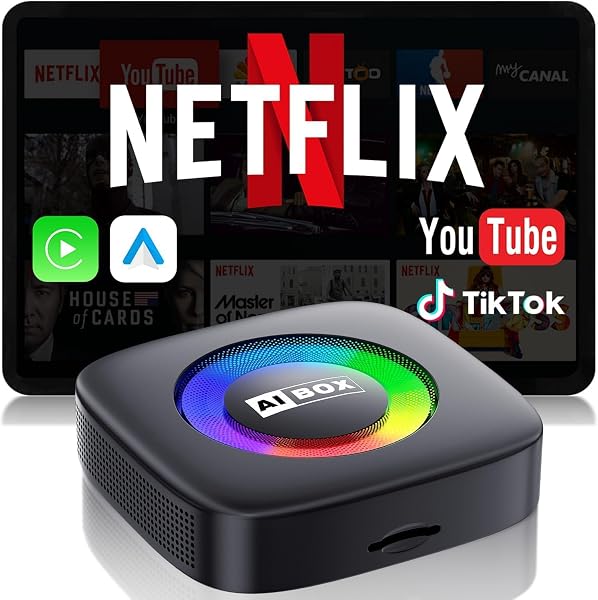 Wireless Carplay Adapter for iPhone Ai Magic Box with Netflix/YouTube Supports TF/Card Dongle Plug and Play Easy Setup Carplay & Android Auto Video Entertainment for iOS 10+ Radio Accessories - 1