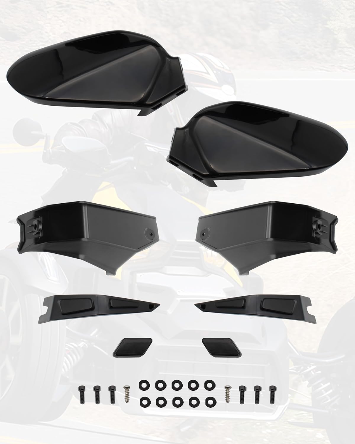 KEWISAUTO Handguards Protector Wind Deflectors for Can Am Ryker, Plastic Hand Guards Air Deflector Kit for Can-Am Ryker 600 900 Sport Rally Edition All Models Accessories (2PCS, Replace #219400894)