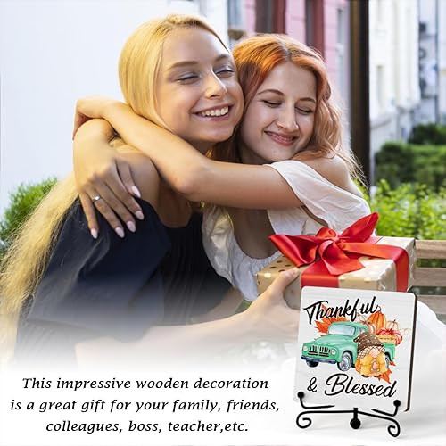 Miniatura 7 de Decoraciones de Acción de Gracias para oficina en casa, decoración de mesa de Acción de Gracias, decoraciones de otoño para el hogar, letrero de