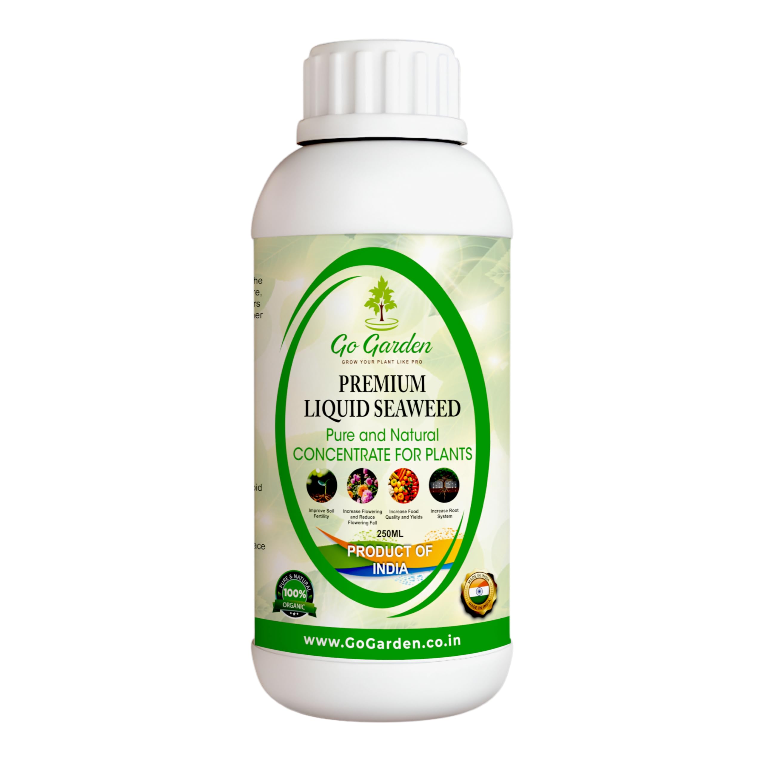 Go Garden Seaweed Liquid Concentrate Organic Fertilizer for Plant and Garden Purpose, 250ml