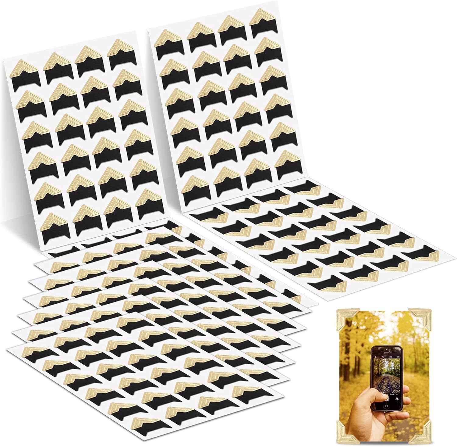 Picture Mounting Corners, 10 Sheets (240 Pcs) Self Adhesive Photo