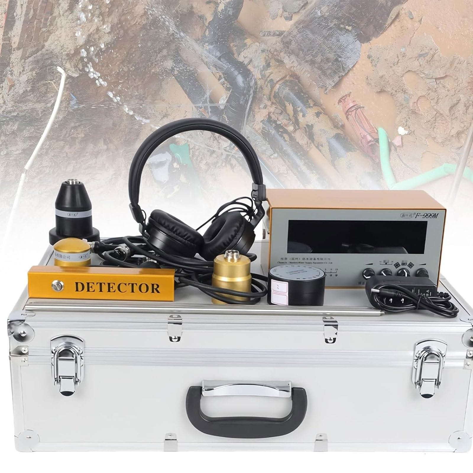Rilevatore Di Perdite D'Acqua Sotterranee Sensore Di Rilevamento Perdite Apparecchiatura Di Rilevamento Perdite D'Acqua Per Tubi Dell'Acqua E Tubi Di Riscaldamento A Pavimento(F999M)