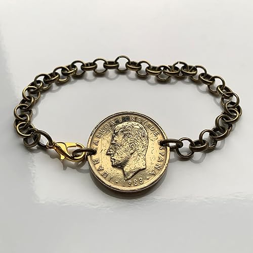 Miniatura 5 de 1988 España España 100 Pesetas moneda rolo link pulsera Escudo Español Corona española Pilares de Hércules Madrid Barcelona Sevilla Valencia Granada