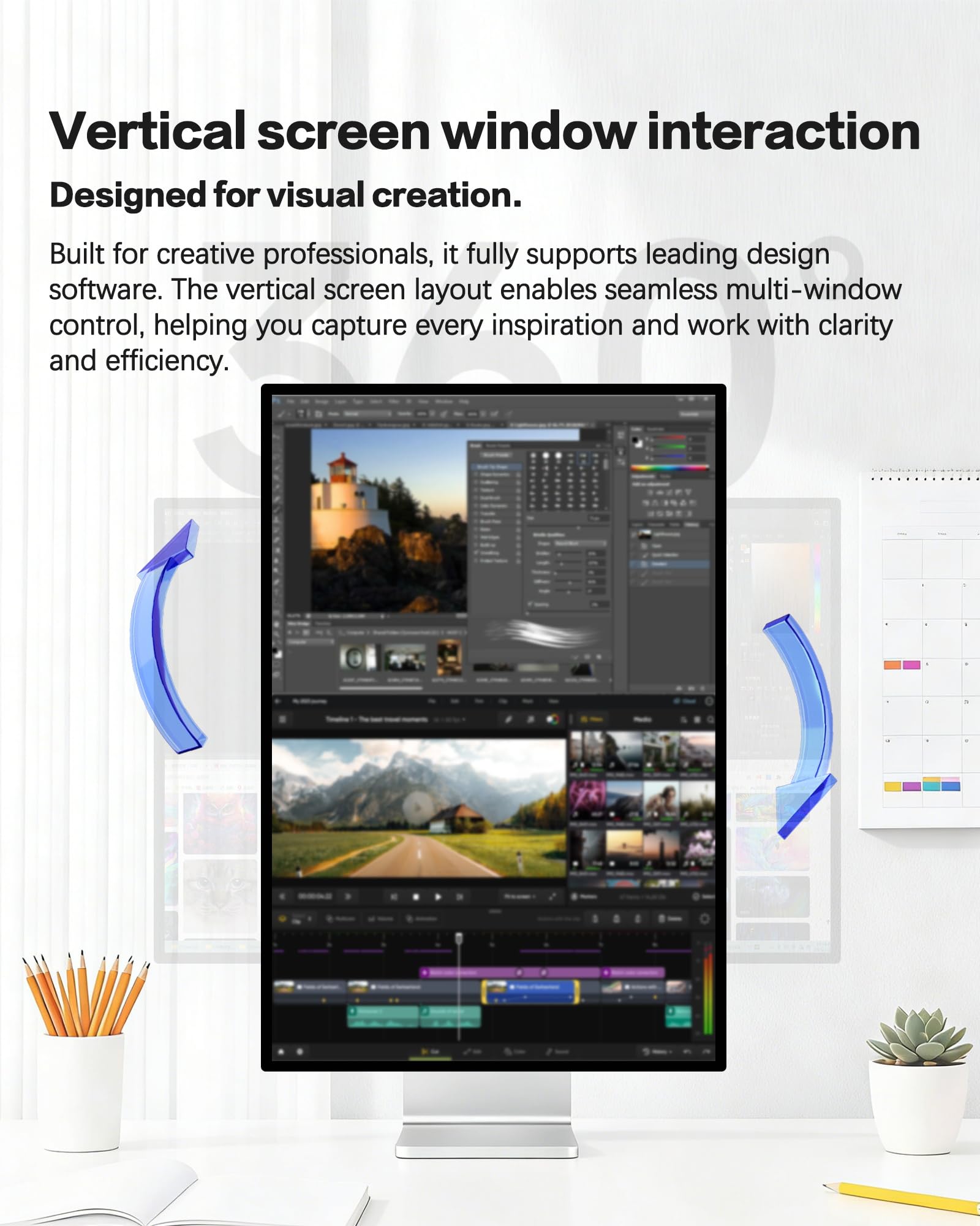 P20 Monitor 28.2 pulgadas 4.5K 4500x3000 formato 3:2, 60Hz, 10 bits 1.07B colores, USB-C 100W carga rápida, altavoces integrados, pantalla brillante ATW, soporte ajustable (Honeycomb - con soporte) — view 5