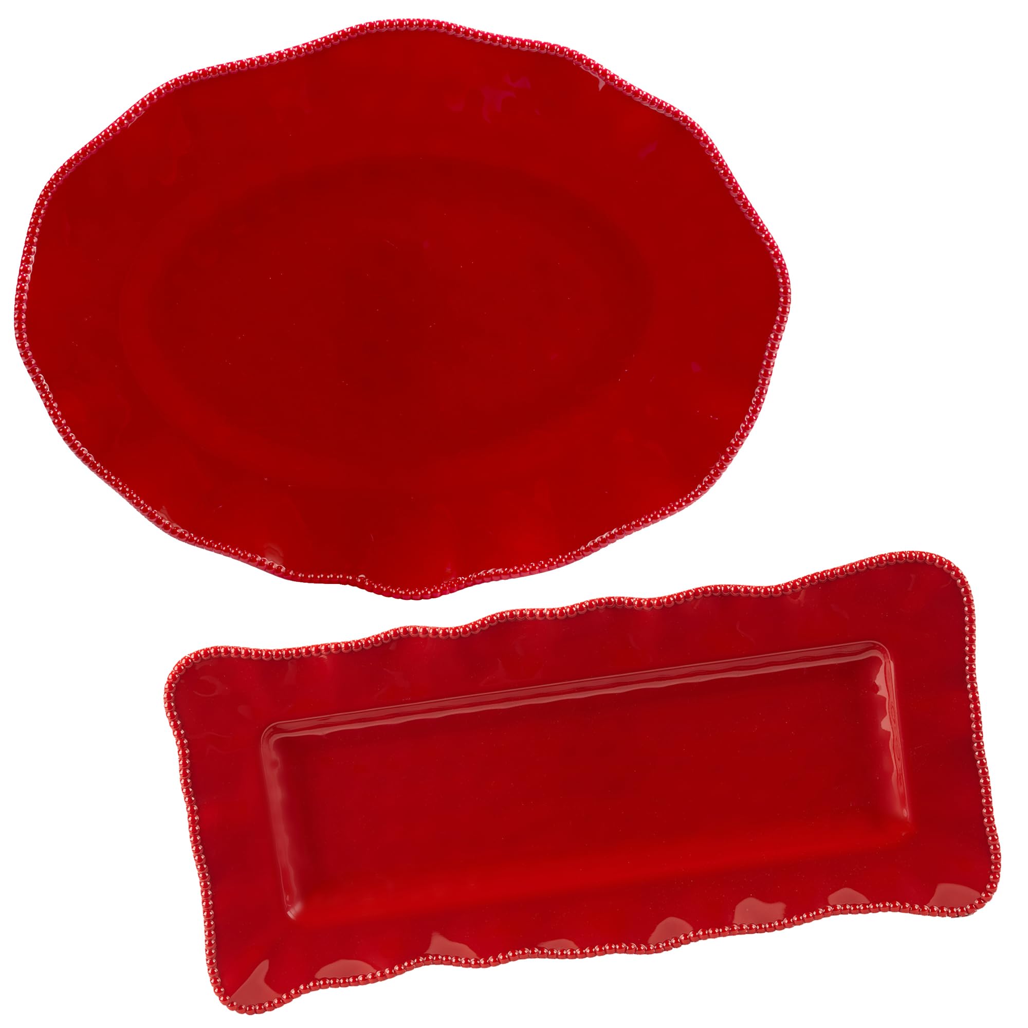 Amazon.com | Certified International Perlette Red Melamine 2 pc