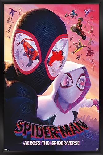 Trends International Marvel Spider-Man Across The Spider-Verse - Póster de pared de una hoja, 22.375 x 34 pulgadas, versión enmarcada en negro