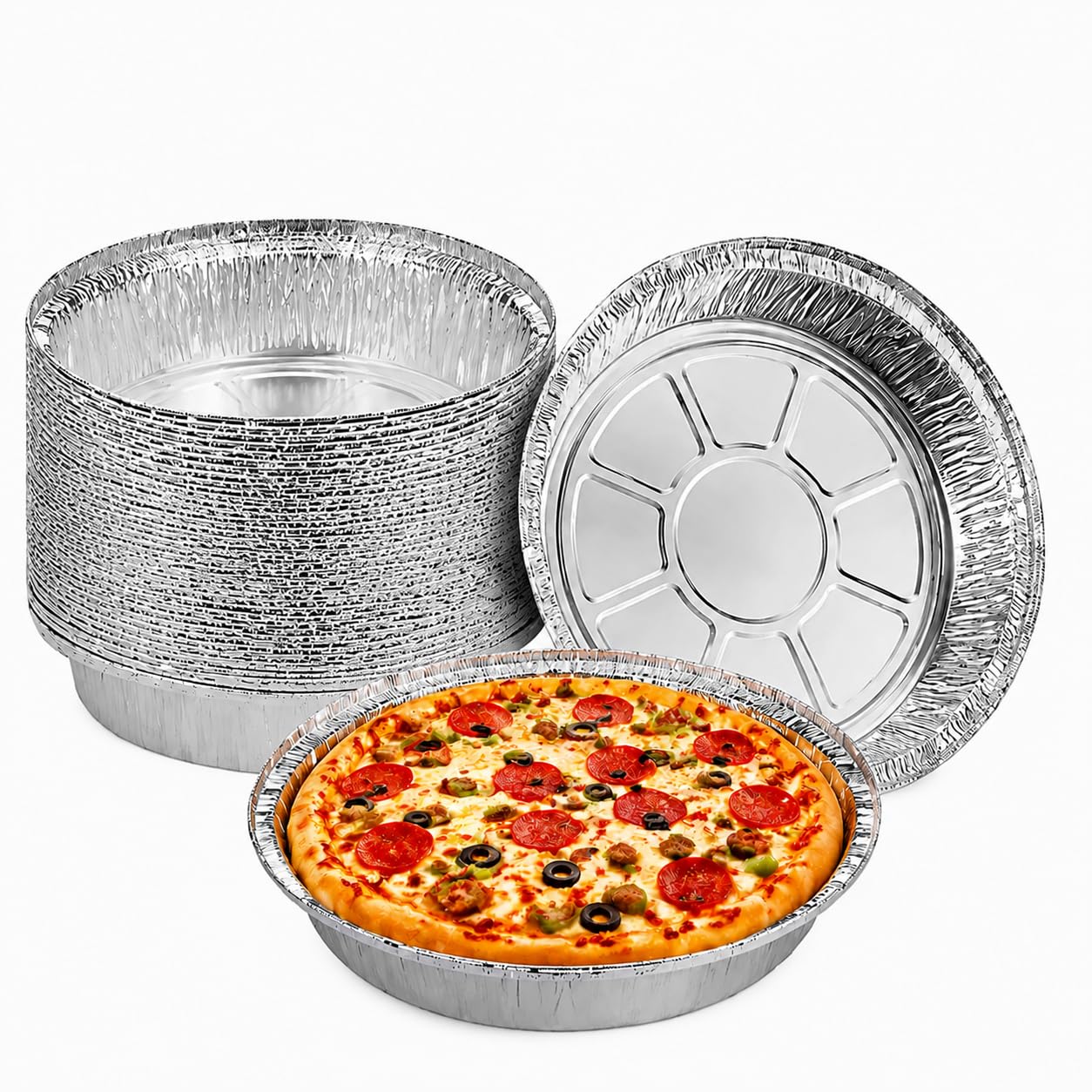 Photo 1 of !! FINAL SALE!!
50 Pack Round Aluminum Foil Pans, Disposable Deep Baking Trays for Cooking, Roasting, Food Storage and Reheating, Freezer and Oven Safe, 6 Inch