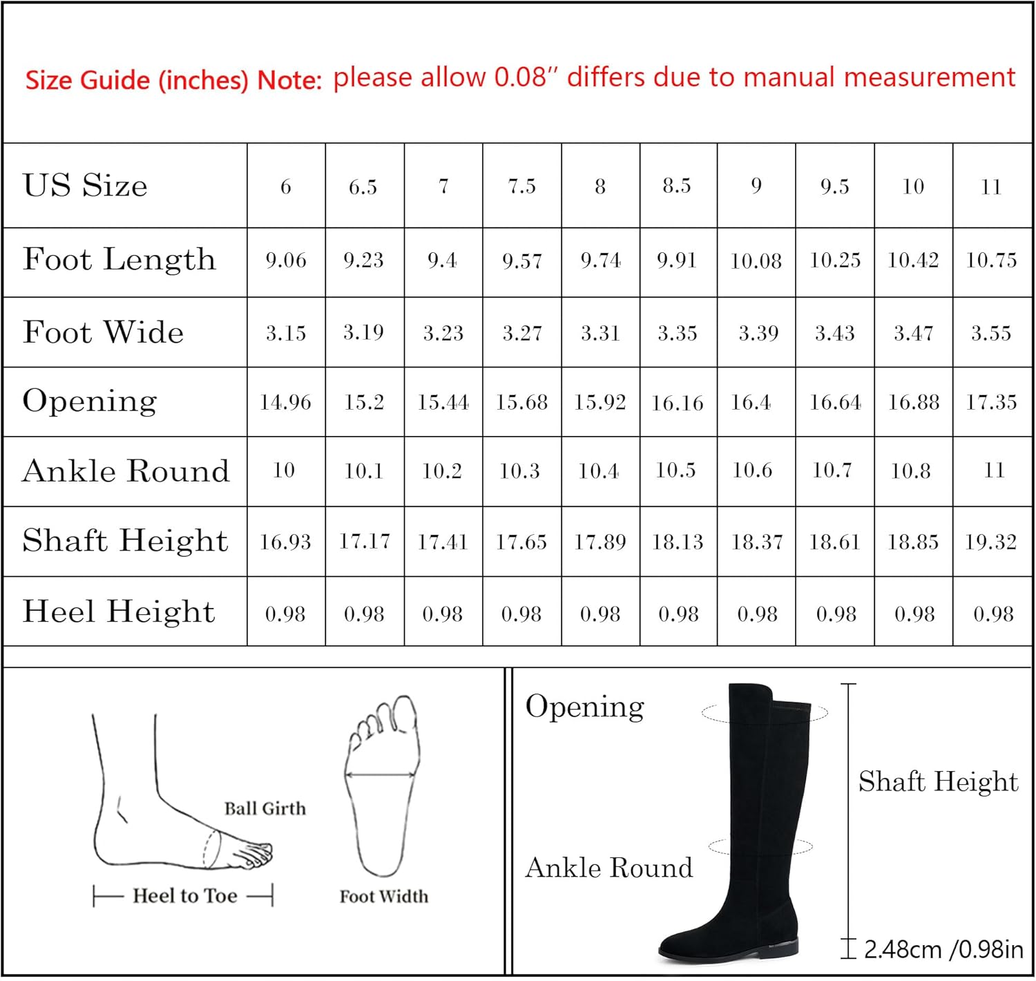 Modatope Knee High Boots Women Flat Rounded Toe Stretchy Boots Side Zipper Dress Tall Boot - Image 9