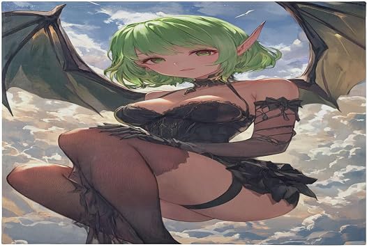 Area Rug 24x36 in Washable Non Slip Kitchen Rug for Entryway Kitchen Bathroom Sexy Devil Anime Girl tapetes para recamaras