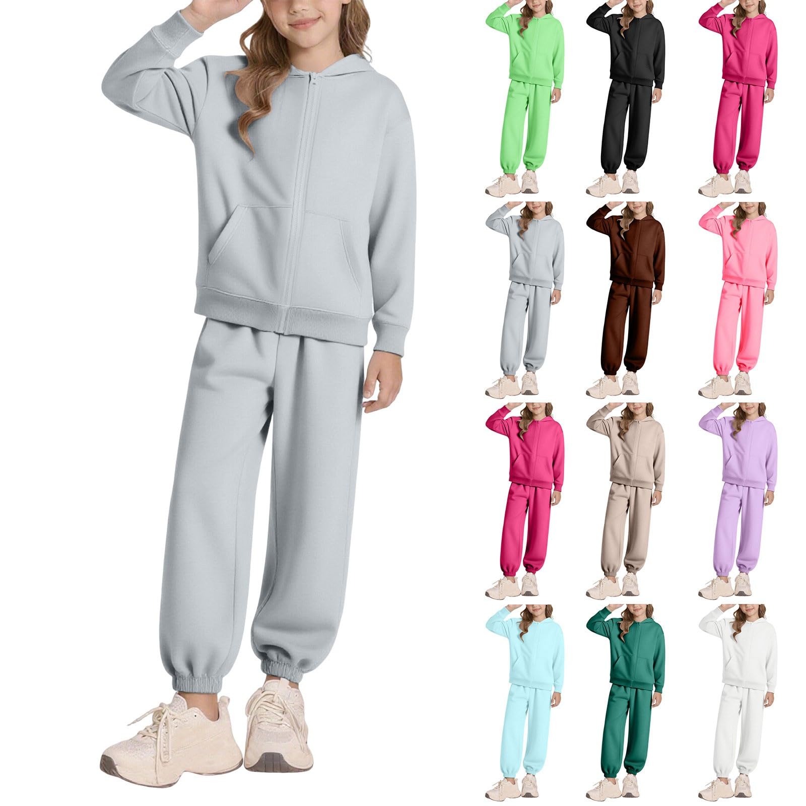 Kindermeisjes sweatshirt met capuchon joggingbroek set outfits 2-delige