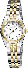 GOLDEN HOUR Women's Bracelet Analog Gold Watch with Gold-Tone Stainless Steel Band, Easy Reader White Dial