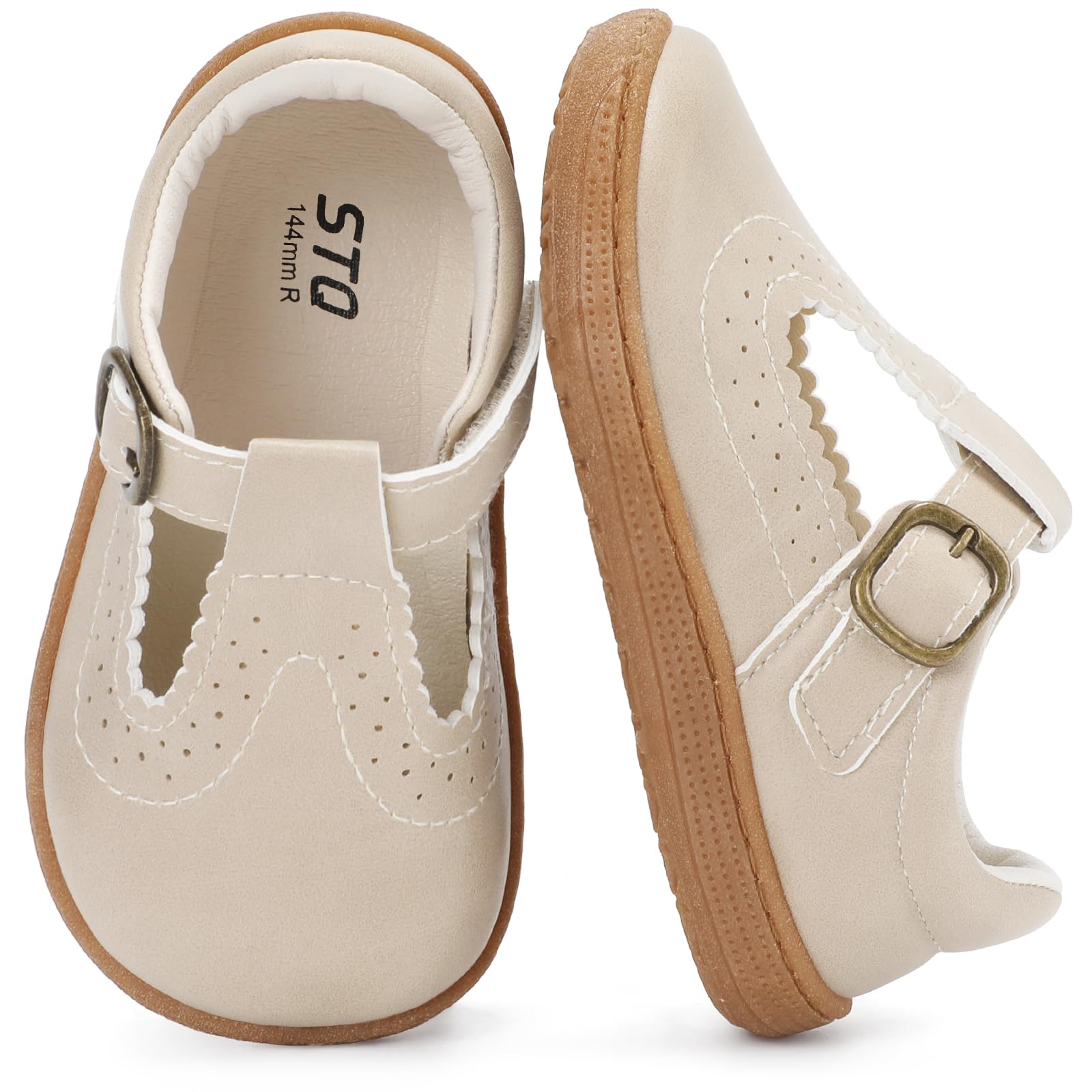 STQ Wide Toe Box Toddler Mary Jane Dress Shoes