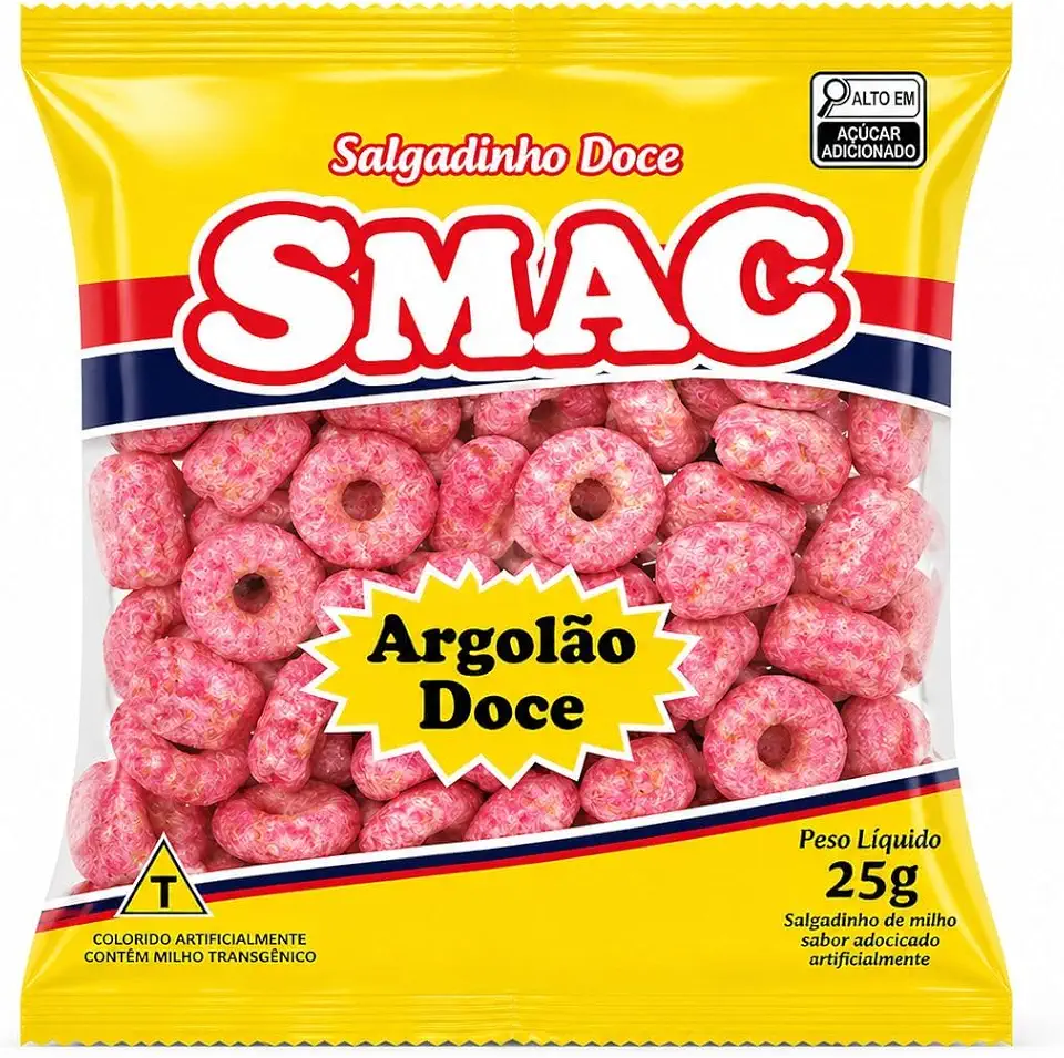 Pipoca de Argola Doce Rosa 10 Unidades de 25g – Crocante, Colorida e Irresistível - pipoquinha doce rosa pipoca rosa