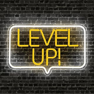 Level Up Neon Sign,Gaming Neon Light for Teens Room Decor, Arcade Games Victory Light Up Signs for Gamer Room Decor,for Teens, Boys, Gamer Gifts(16.73x10.62 inches)