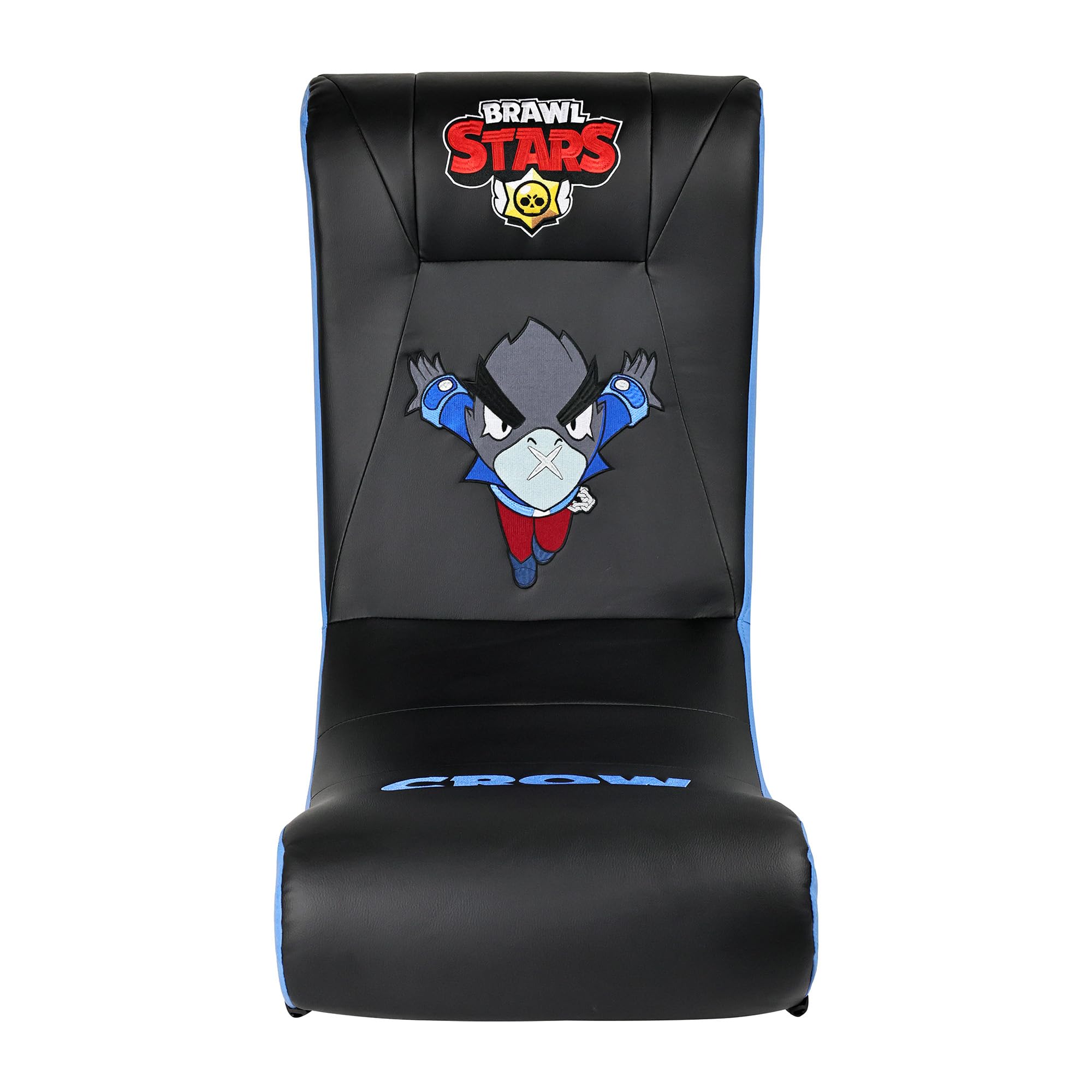 SUBSONIC – Sedia a dondolo da gaming Brawl Stars Crow – Sedia a dondolo ergonomica con licenza ufficiale – Similpelle nera e blu con ricamo – Comoda sedia per soggiorno o camera da letto