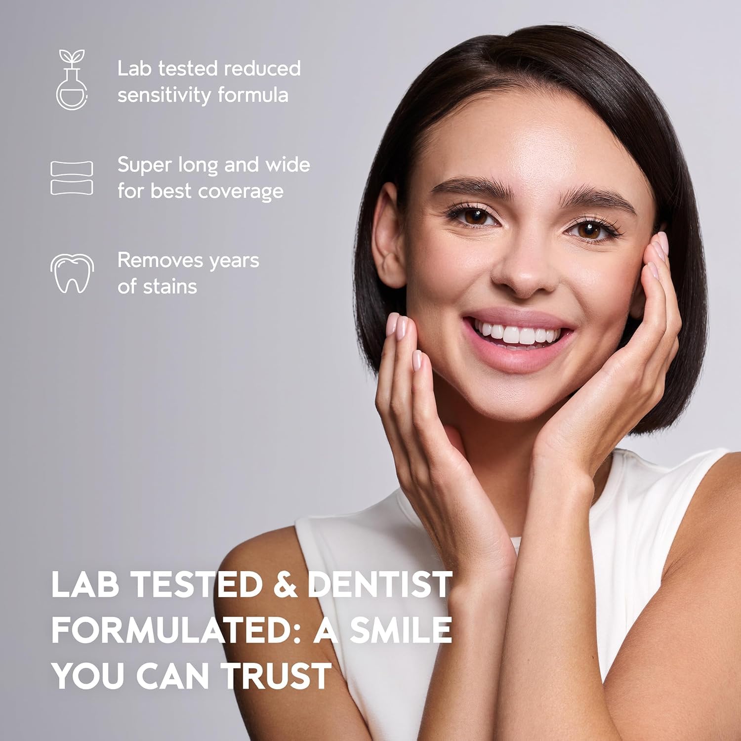 InoPro Natural Teeth Whitening Strips Kit 14 Treatments - Sensitive Teeth Whitener, Peroxide Free with Papain, Bromelain, Coconut Oil, White Strips for Teeth Whitening (28 Strips): 42 Count (Pack of 1)