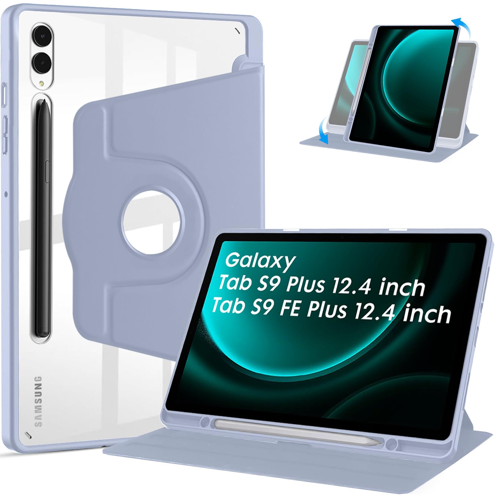 Robustrion Cover for Samsung Tab S9 Plus/Galaxy Tab S9 FE+ Cover Case 12.4 inch Hybrid 360 Rotation Case with [S Pen Holder] for Samsung Tab S9 Plus / S9 FE+ Tablet Cover [Auto Sleep/Wake] - Black (B0D42FXHPF) Amazon Price History, Amazon Price Tracker