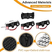 Vista 7 de Hoolcar 4 asas de agarre de barra antivuelco con paracord Compatibles con 1955-2023 Jeep Wrangler YJ TJ JK JKU JL JLU & Gladiator JT, Negro & Rojo