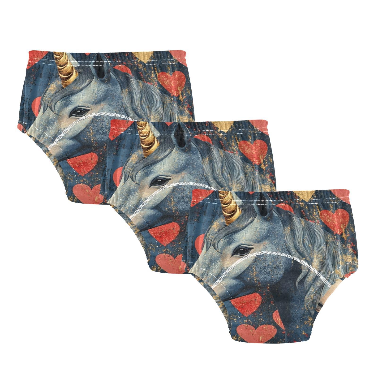 Coikll Love Horse Toddler Training Underwear Waterproof Baby Pee Pants -4T