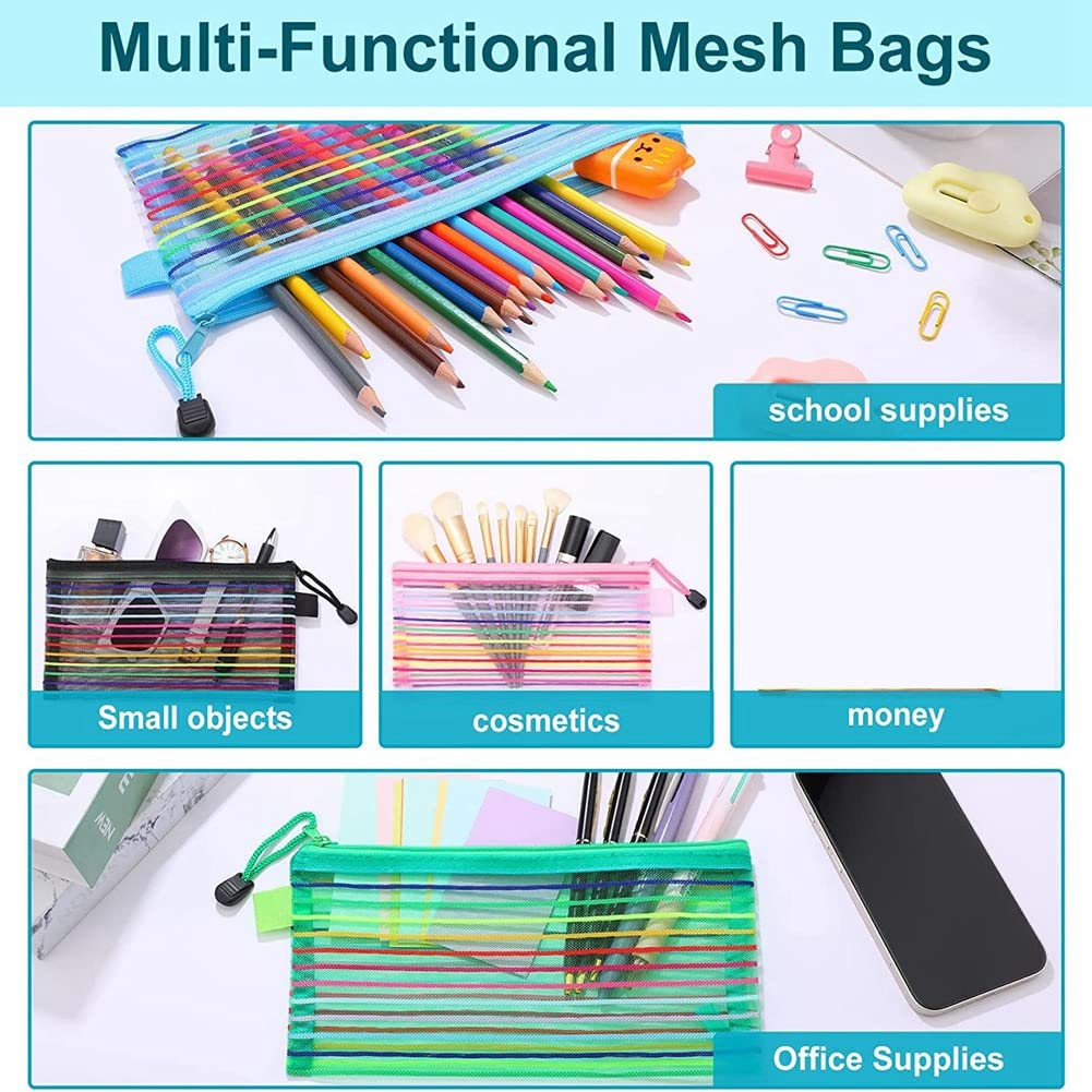 Paquete de 120 bolsas de con cremallera multicolor para lápices, bolsas de de viaje, bolsa de pequeña para oficina, escuela, accesorios de viaje, multicolor