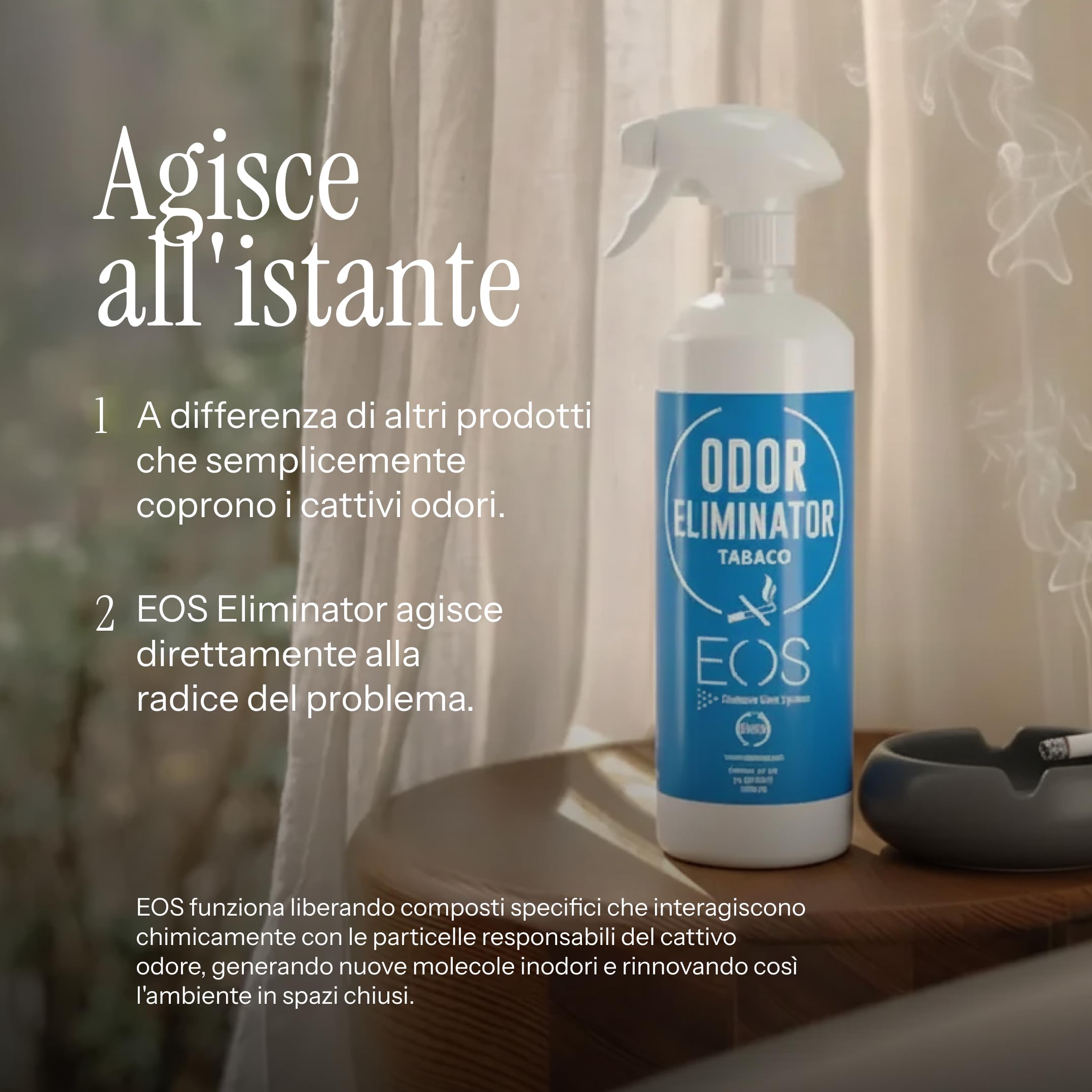 Spray Elimina Odori Ambiente | Neutralizzatore di cattivi odori più persistenti | Spray Igienizzante Tessuti, Tappezzerie e Tutte le Superfici | Antiodore per Casa | Profumatore per Ambienti