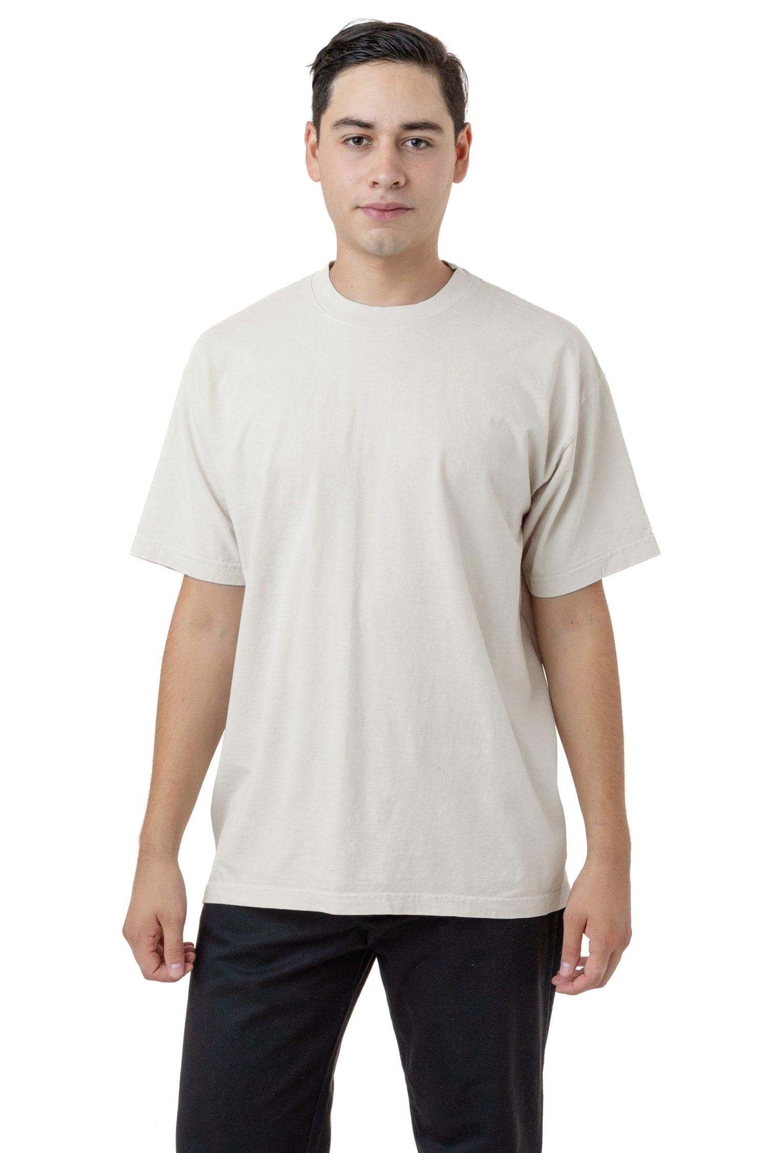 The 1801-6.5oz Garment Dye Crew Neck T-Shirt, Cement, XL