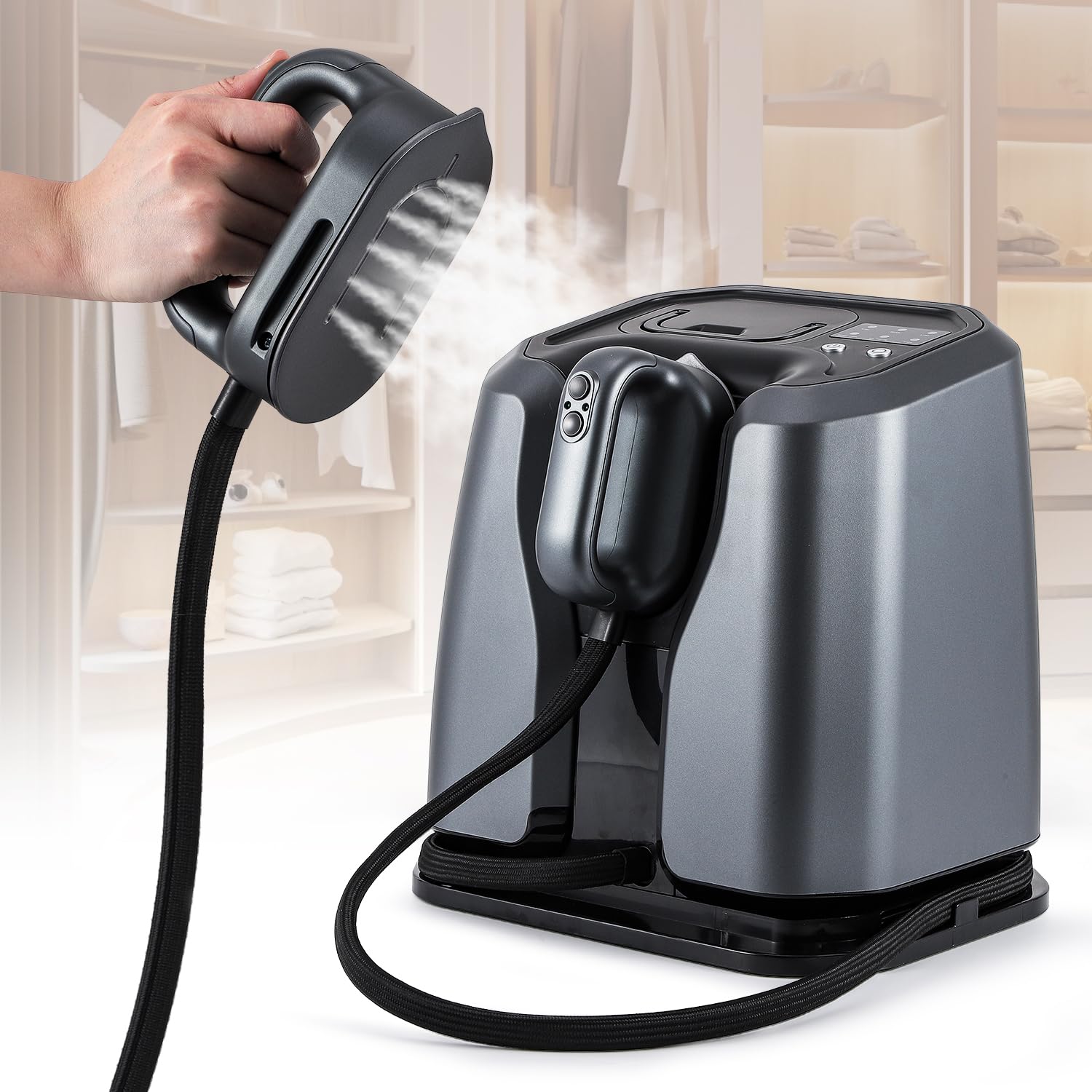 Photo 1 of Hapyvergo 2200W Professional Steam Station with Iron, 1.2L Tank