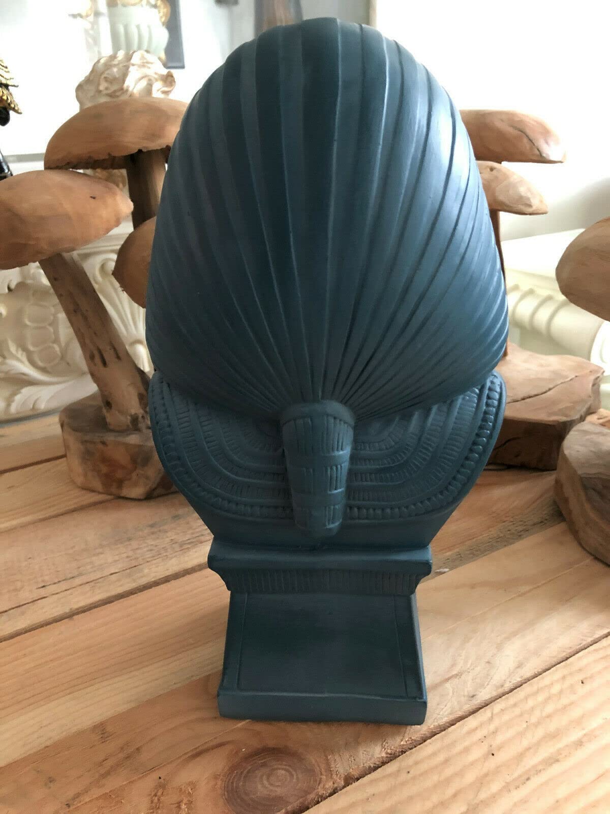 Ägyptische Groß Figur Tutenchamun Büste Pharao 2860-101, Blau