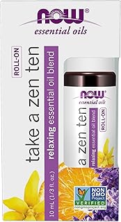 NOW Essential Oils 'Take A Zen Ten' Roll-On - Non-GMO Relaxing Aromatherapy Blend (10-mL)