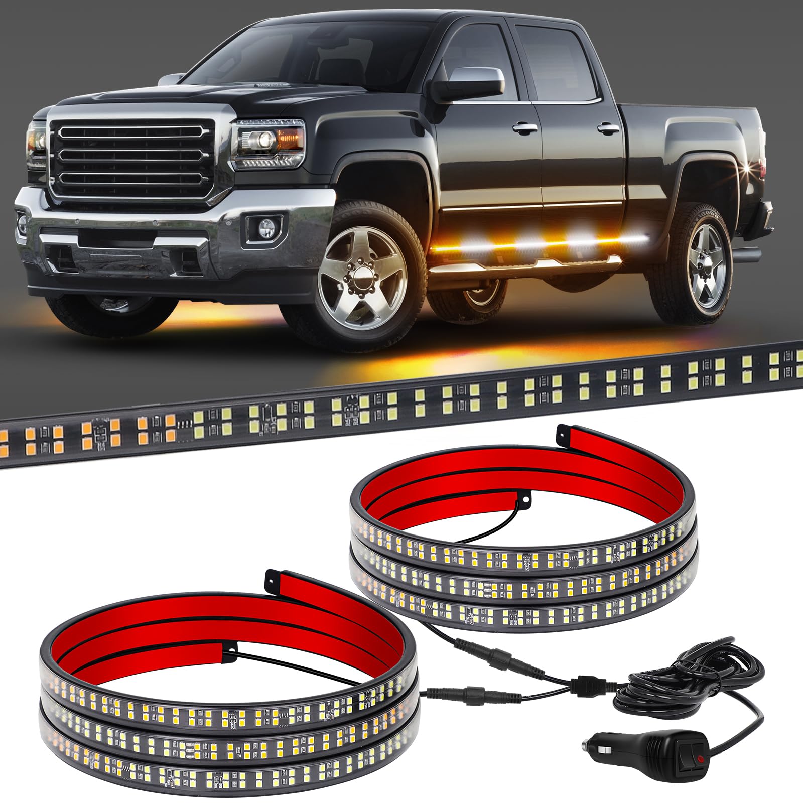 XRIDONSEN 2PCS 70 Inch Running Board Strobe Lights