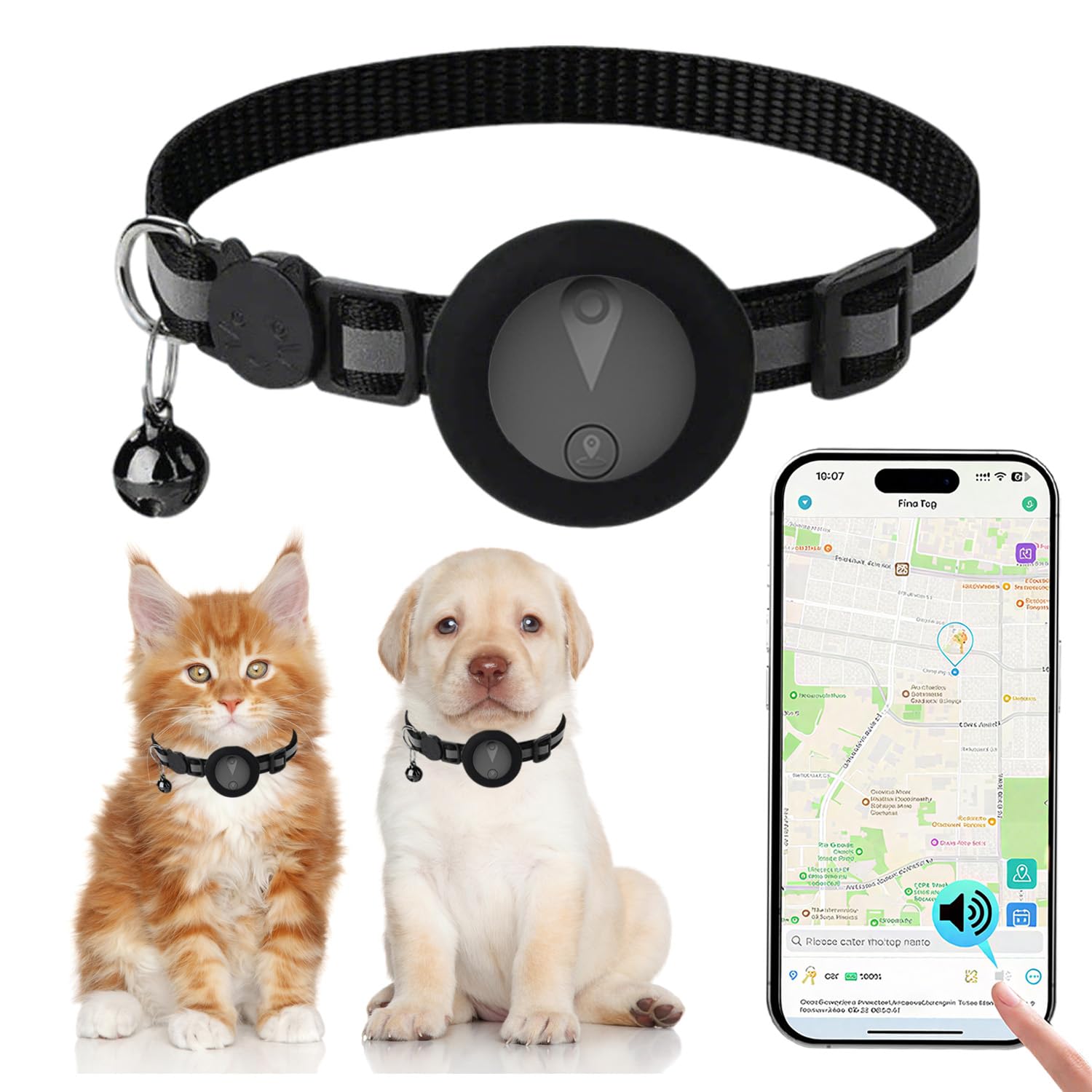 Localizador GPS Perros Compatible con Sistemas iOS y Android Tractive GPS Dog Reproducción del Historial de Rutas de 7 Días GPS para Gatos Localizador para Mascotas Resistente al Agua (IP67) - Negro - 2