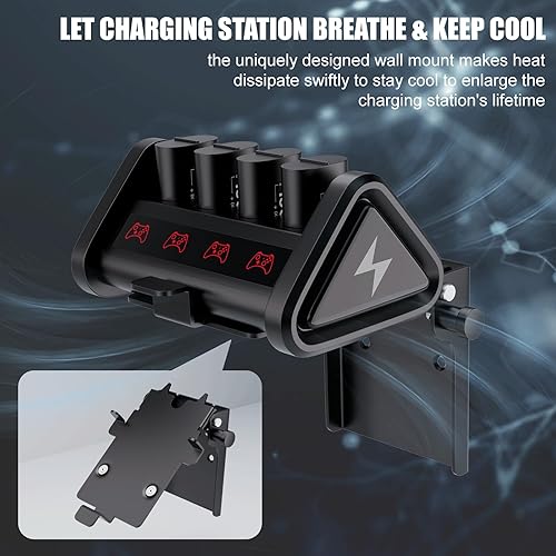 Miniatura 4 de FLYDOO Wall Mount Compatible with Oivo Battery Charger Station for Xbox OneXbox Series Controller Battery Pack, Steel Heavy Duty Wall Bracket, 0-90