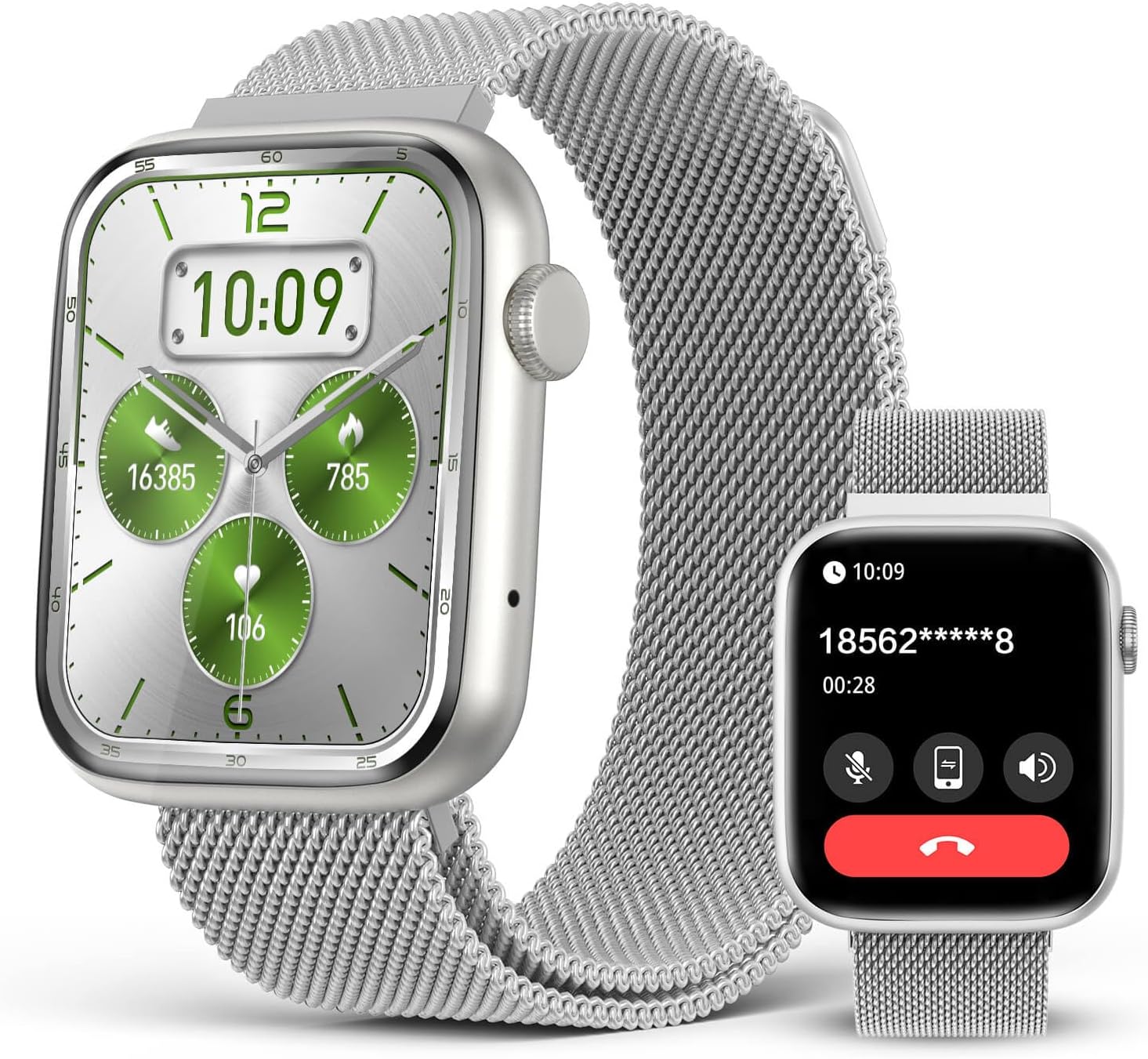 2025 Smart Watches Blood Pressure, 1.9" AMOLED Display with Bluetooth Call, Smartwatch with Da GPT AI/AI Watch Face, 24/7 Heart Rate Stress Sleep Monitor, IP68 Waterproof, Compatible with Android iOS