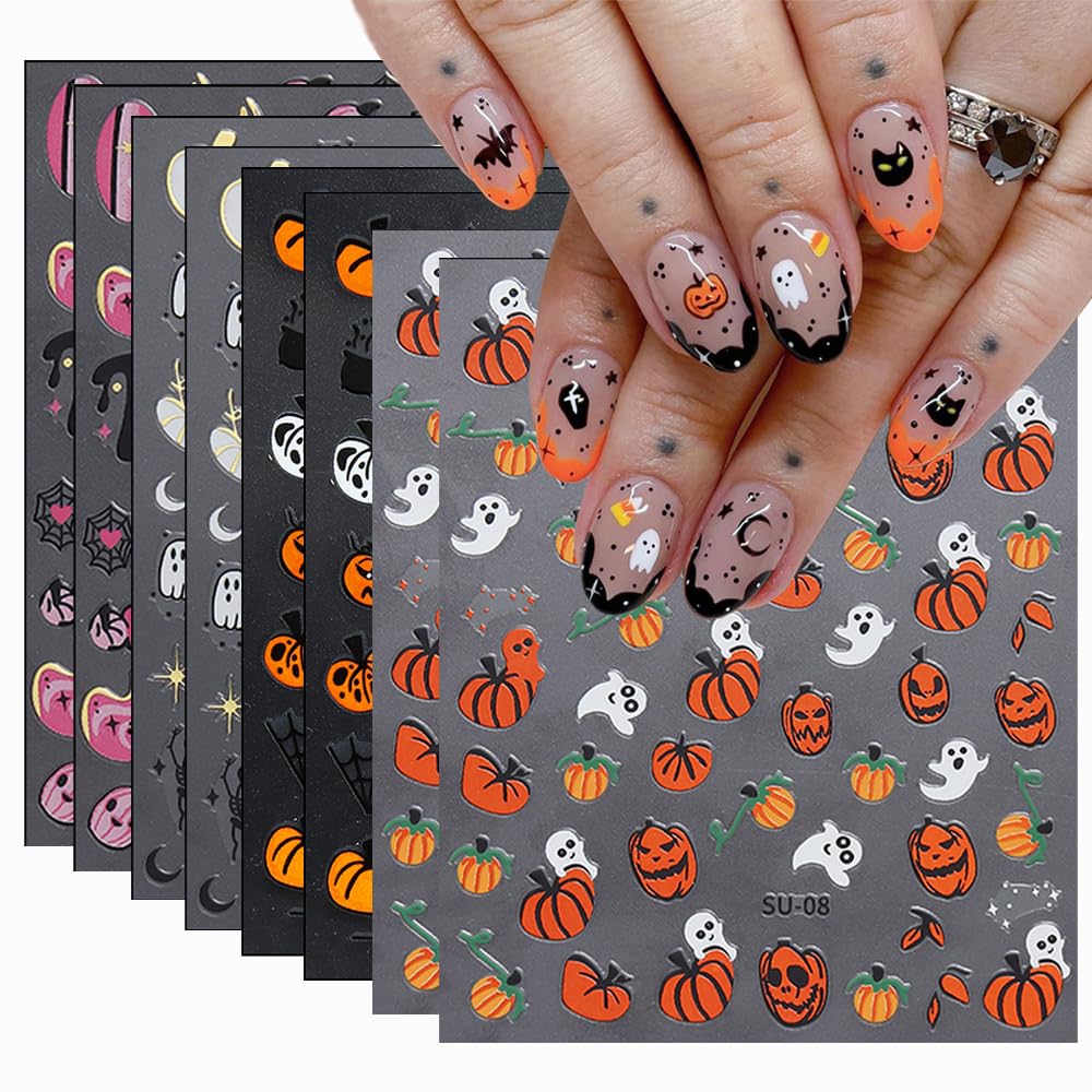 Halloween Nail Stickers - Cute Ghosts & Pumpkins -18