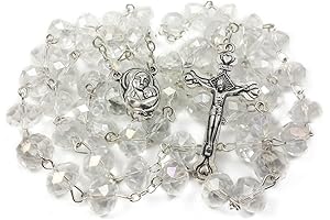 Crystal Rosary Beads Catholic Swarovski: Sacred Keepsake for Prayer and Meditation