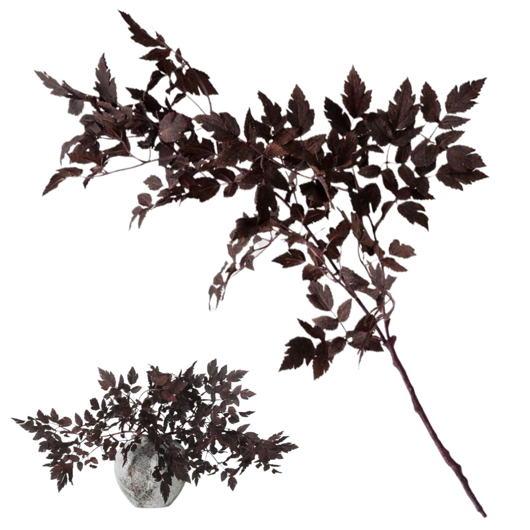 Plantes artificielles de 31.5 pouces : tiges de cimicifuga fausses feuilles pour table