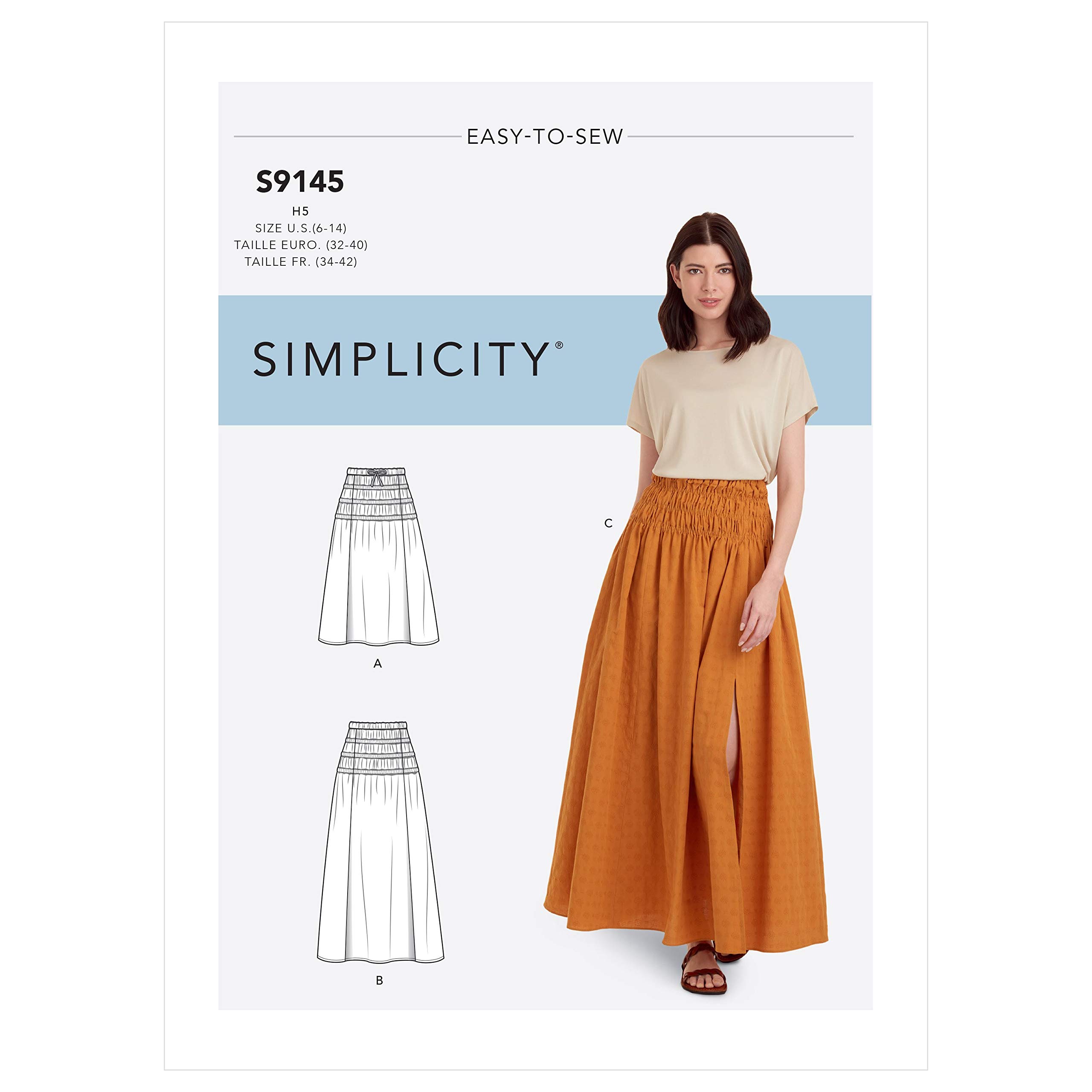 Simplicity S9145 Patron de couture pour jupe pour femme H5 (6-8-10-12-14)