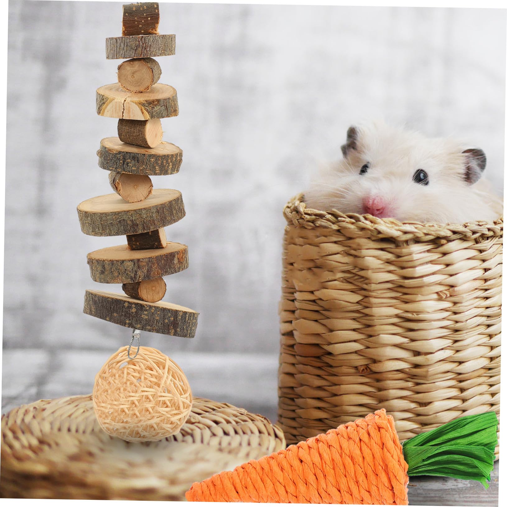 Jouets à Mâcher pour Petits Animaux Jouets Confortants pour Rongeurs Hamsters et Cochons Accessoires Durables pour Cage