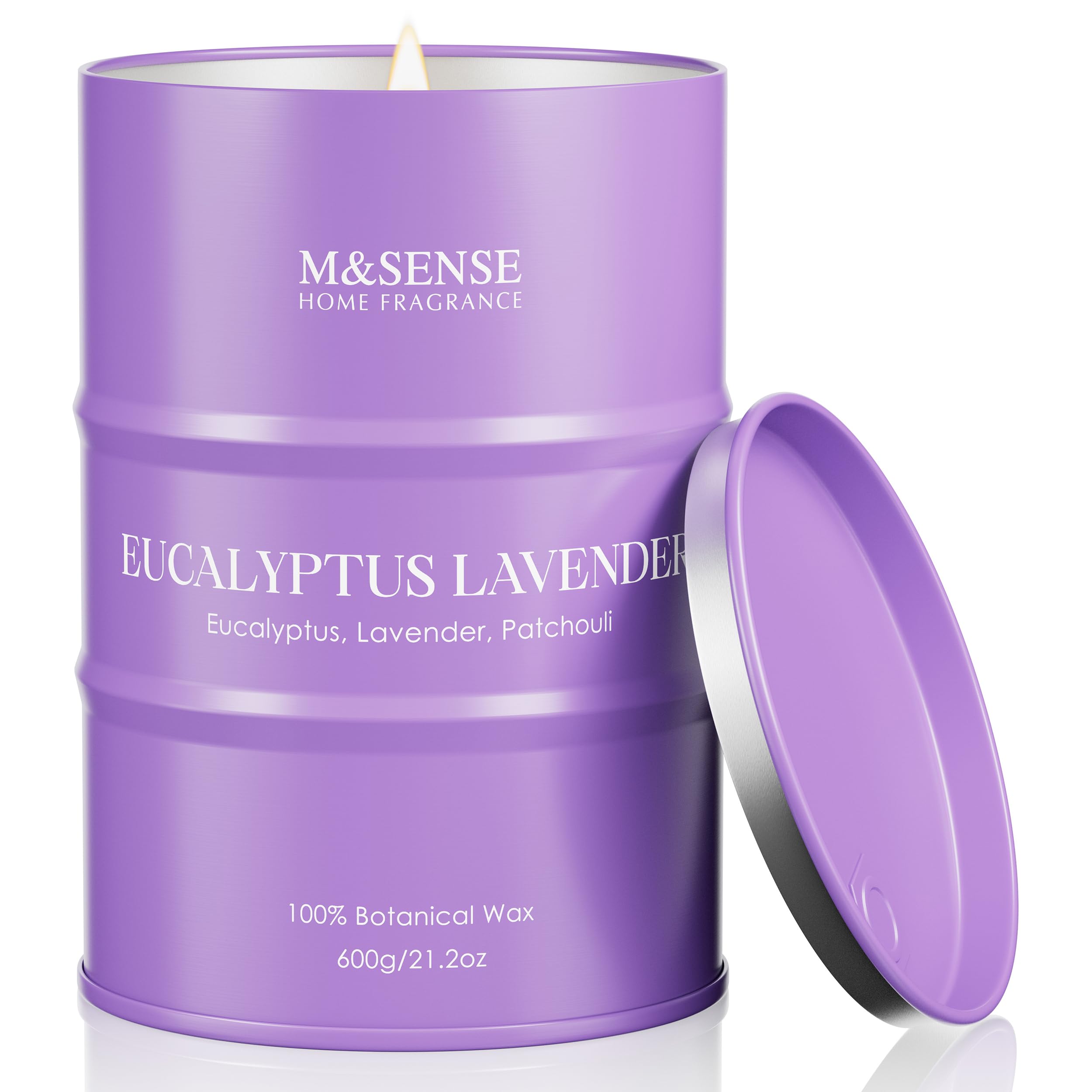 M&amp;SENSE Eucalyptus Lavender Scented Candles Large Natural Soy 21.2oz