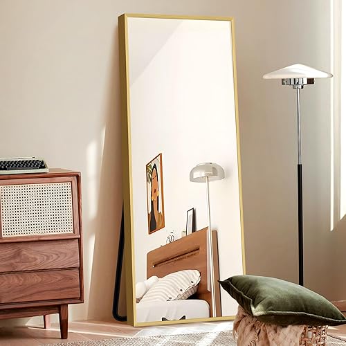 Miniatura 9 de soges Espejo de cuerpo completo con imágenes de alta definición, espejo rectangular de pie para dormitorio y sala de estar, vidrio inastillable,